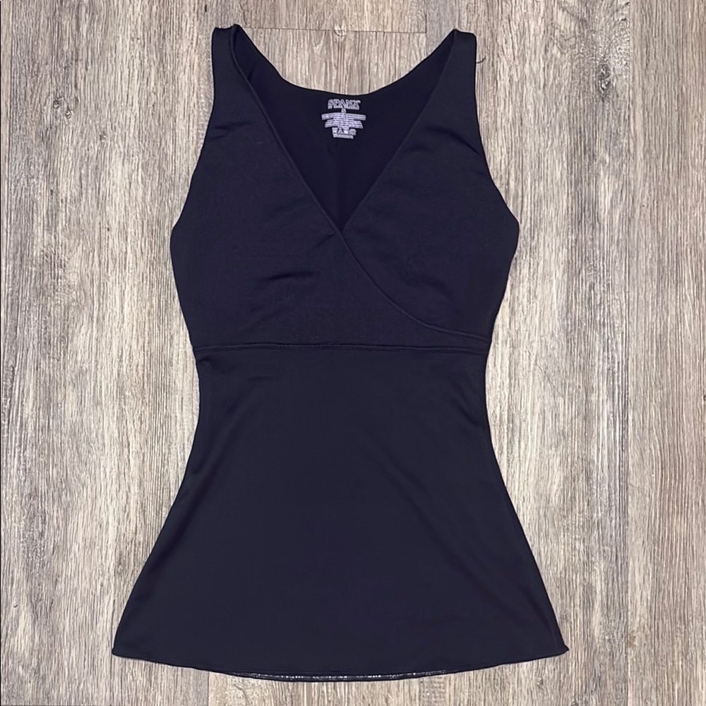 SPANX Black Wrap-Front Tank Top